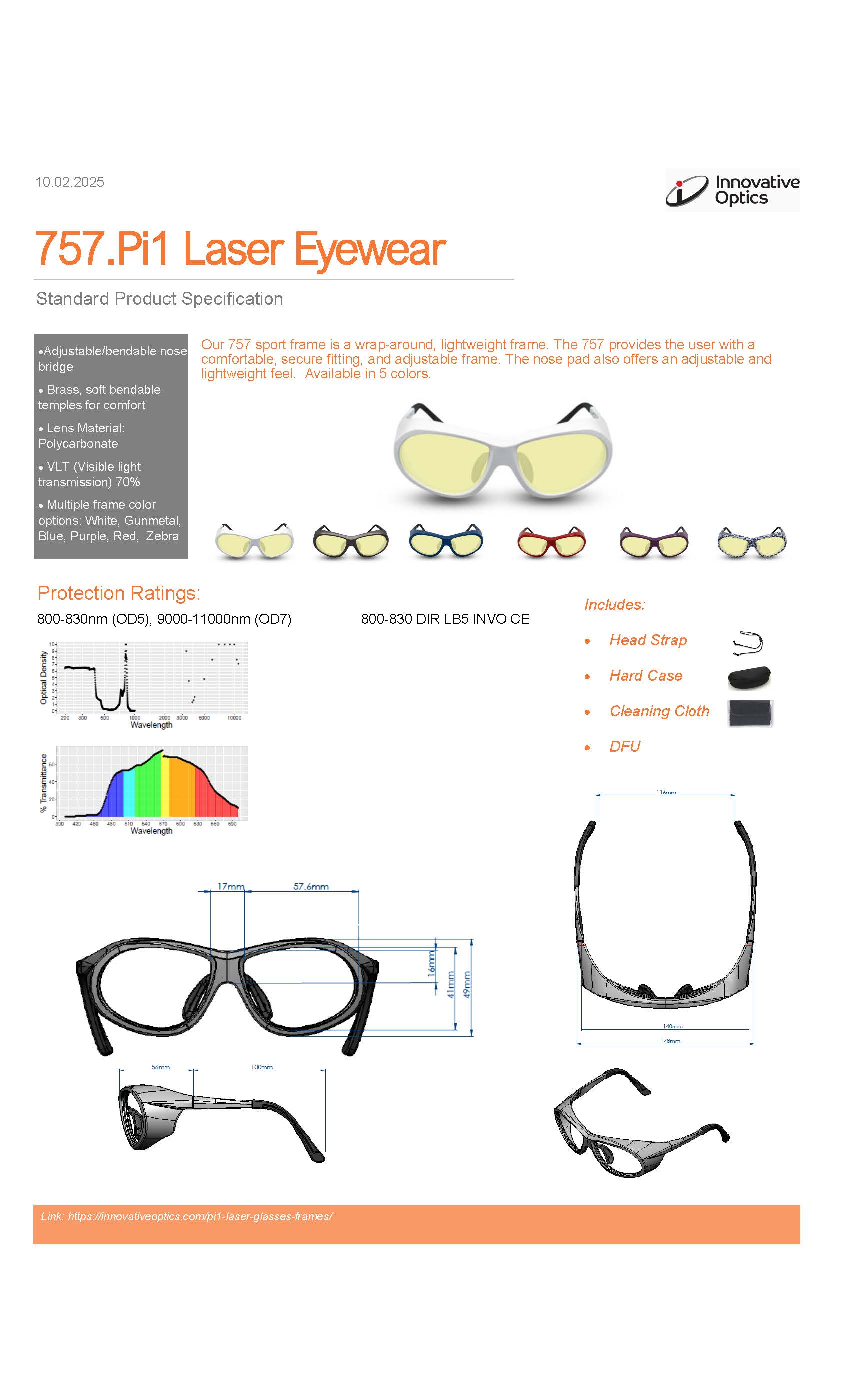 757.Pi1 Wrap Around with soft bendable nose bridge and temples - Image 2