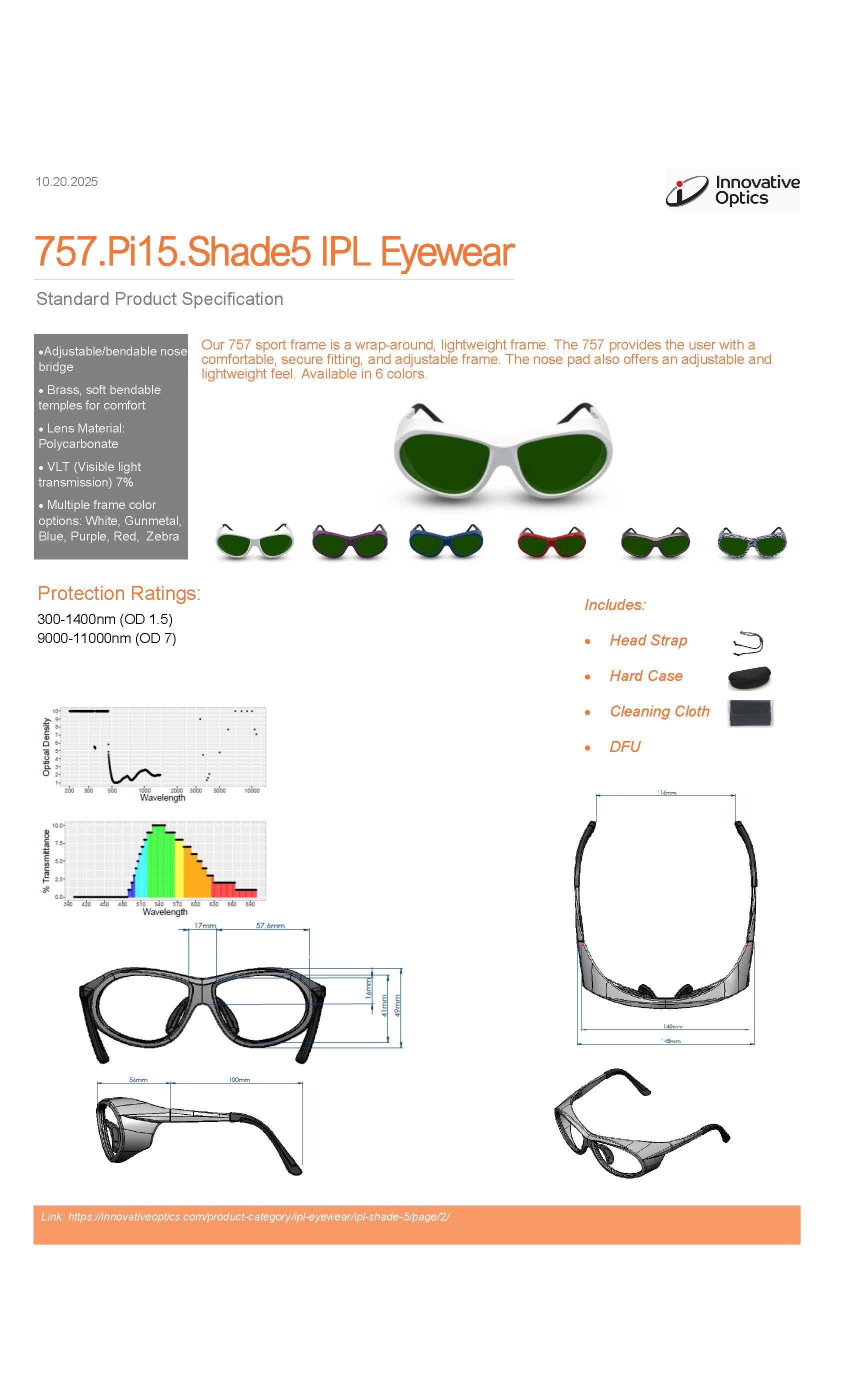 757.Pi15.IPL5 Wrap Around with soft bendable nose bridge and temples - Image 2