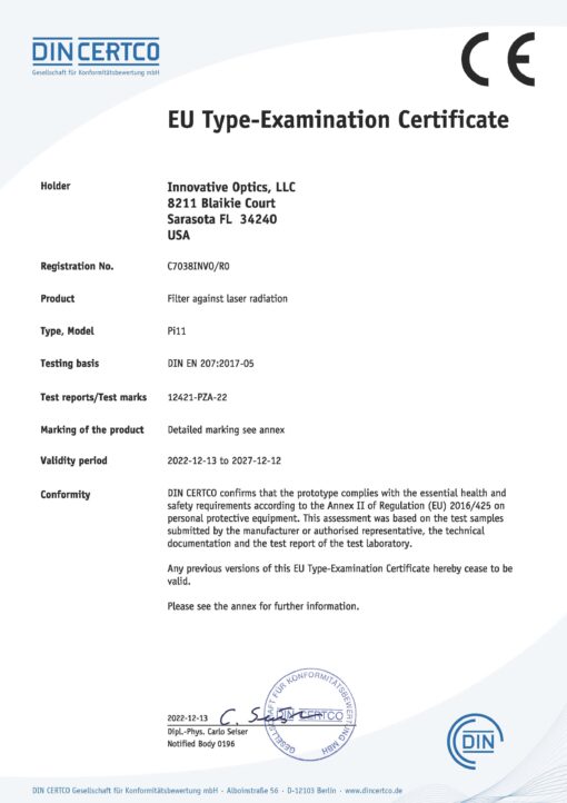 Pi11 CE Certificate - EU
