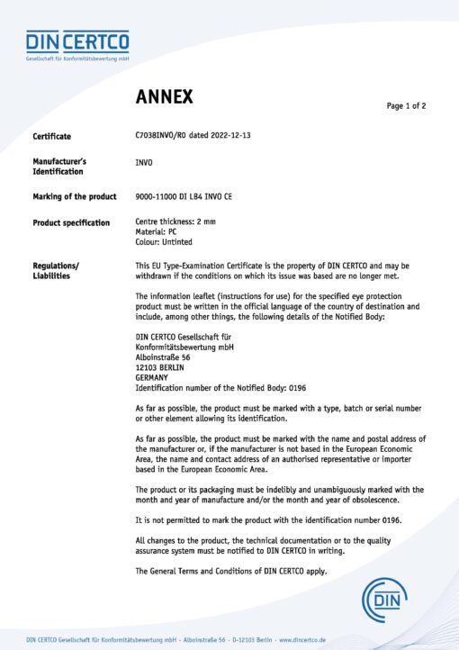 Pi11 CE Annex (Page 1 of 2)