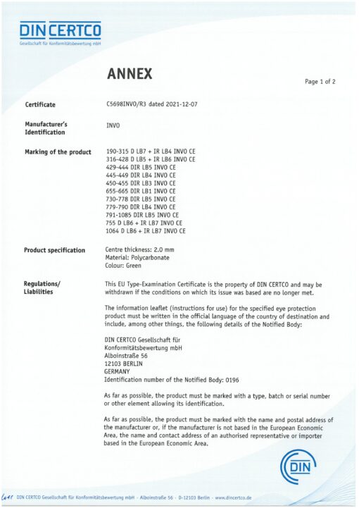 Pi4 CE Annex (Page 1 of 2)